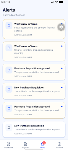 Operational alerts in the Venus Hotel Owner app